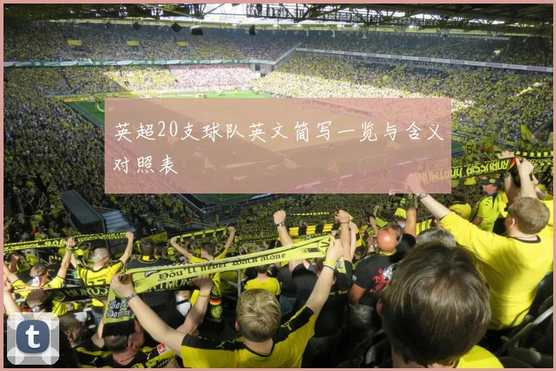 英超20支球队英文简写一览与含义对照表