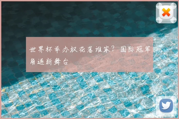 世界杯举办权花落谁家?国际冠军角逐新舞台